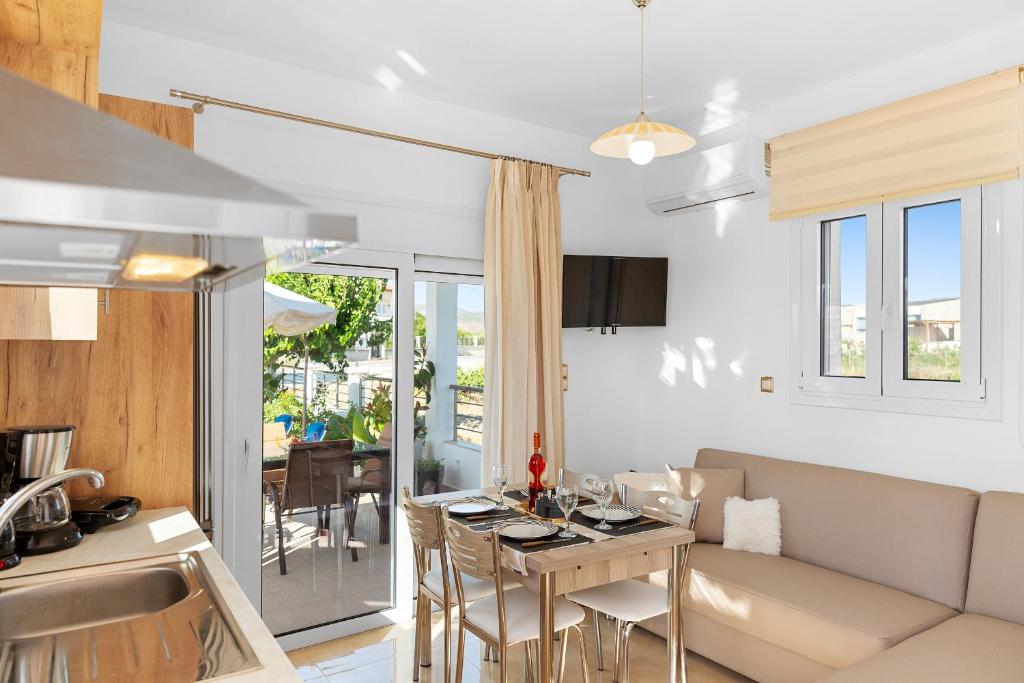 Elegant design details and facilities in the accommodation's kitchen in Haraki