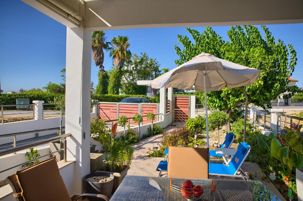 Shaded patio area, the perfect spot for your morning coffee