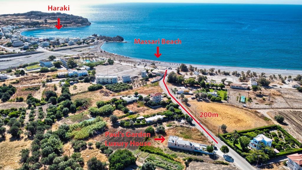 Panoramic view of Haraki bay in Rhodes